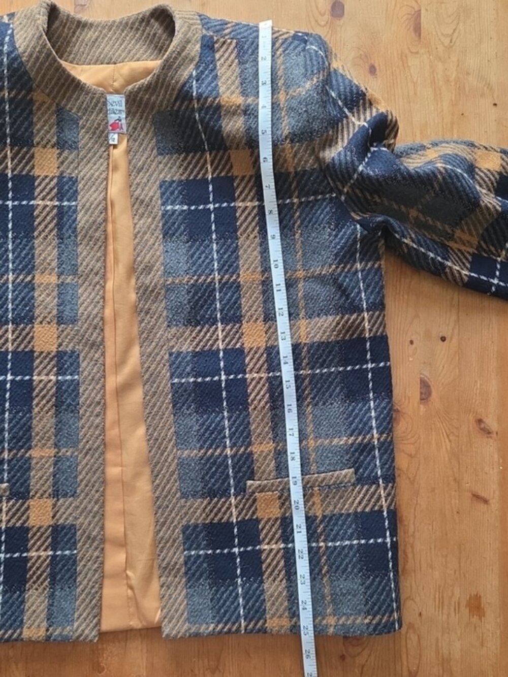Vintage 80s Sevil Plaid Open Front Blazer Power Dressing Medium Canadian Vintage - Picture 9 of 11